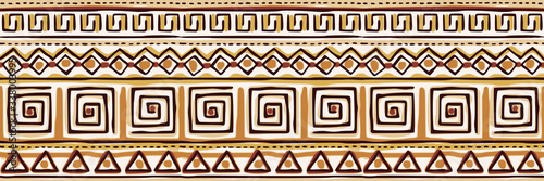 Seamless pattern, banner. Ethnic background, hand drawing, vector design.