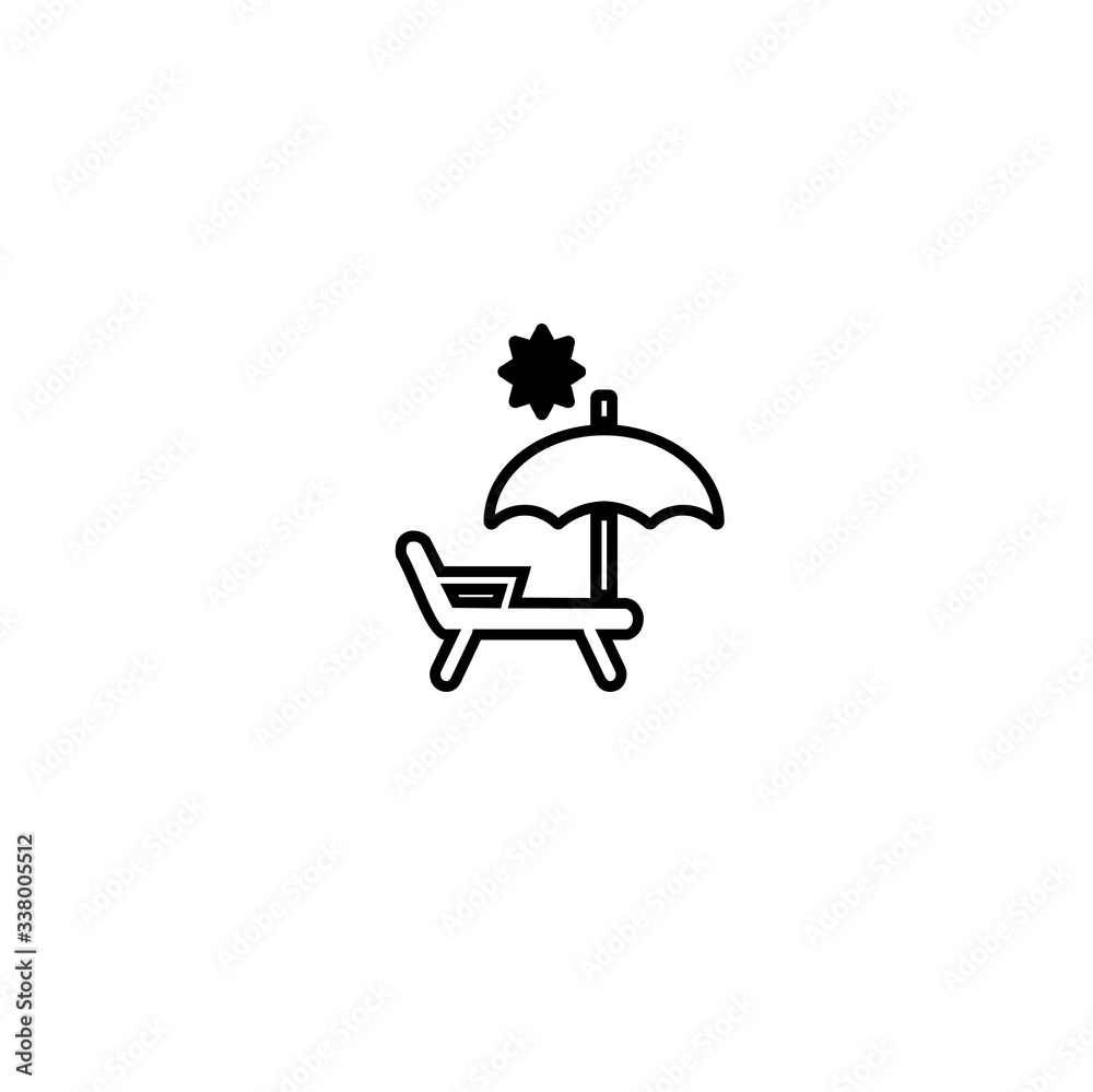 summer beach icon vector summer beach icon vector