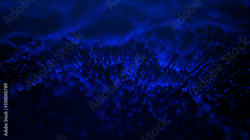 Abstract wave light Particles Background, Shine Dot wave. Bokeh Particles Background. 