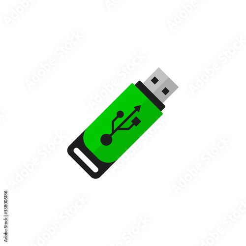 USB stick icon. Vector. Flat design.