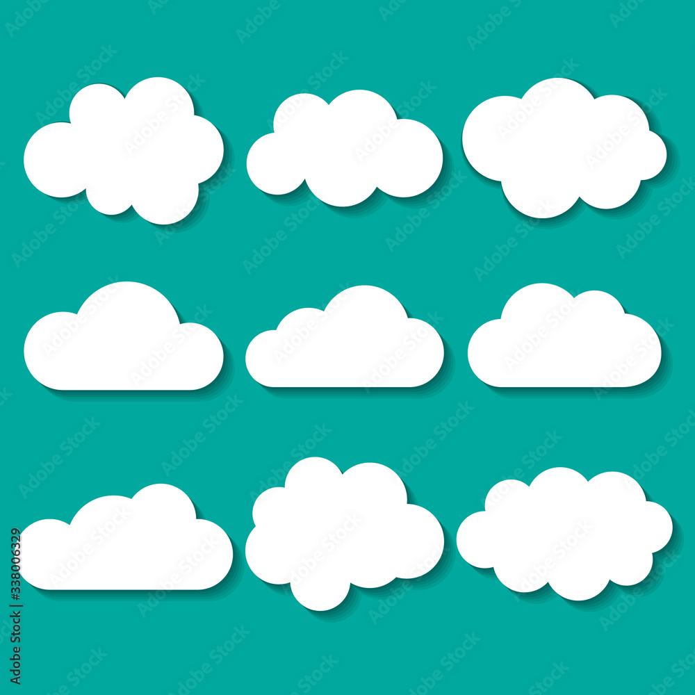 Clouds vector icon set with the shadow Clouds vector icon set with the shadow