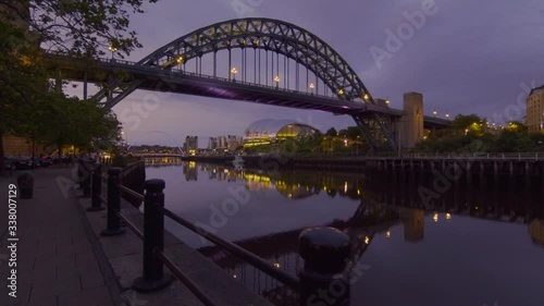 The Tyne Bridge and Newcastle Gateshead quayside at sunset, Summer, Newcastle upon Tyne, North East England, UK