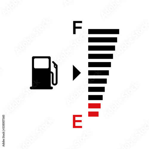 Fuel gauge indicator. Vector isolated illustration icon. Gasoline indicatior vector collection icons. Gas meter set elements.