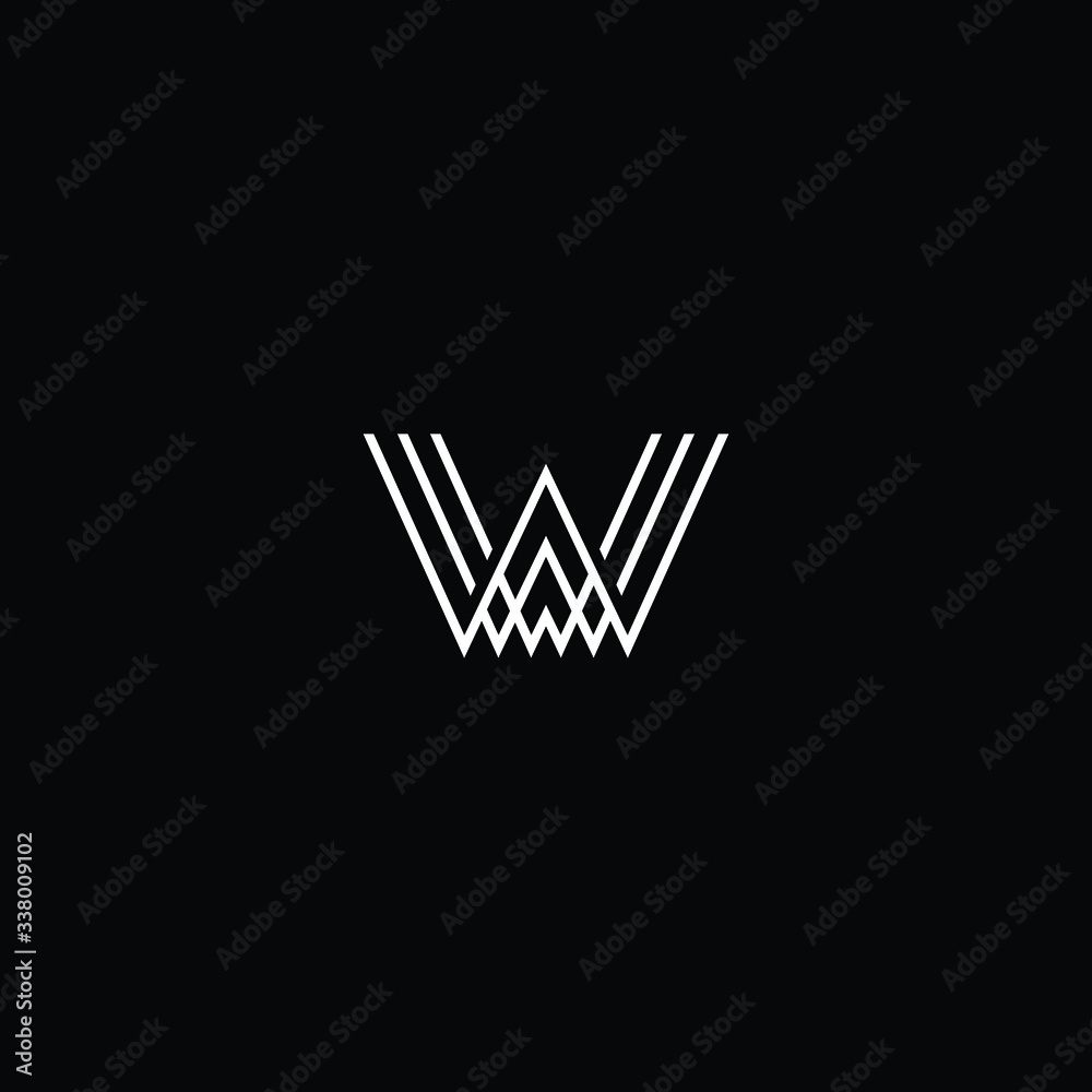 Minimal elegant monogram art logo. Outstanding professional trendy awesome artistic W WW WWW initial based Alphabet icon logo. Premium Business logo White color on black background Minimal elegant monogram art logo. Outstanding professional trendy awesome artistic W WW WWW initial based Alphabet icon logo. Premium Business logo White color on black background