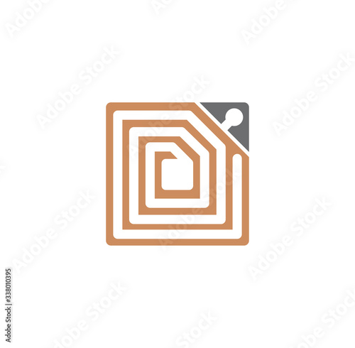 RFID related icon on background for graphic and web design. Creative illustration concept symbol for web or mobile app