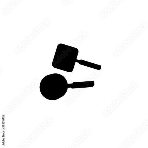 pizza knife and cook spatula icon