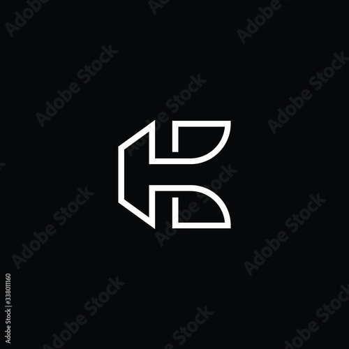 Minimal elegant monogram art logo. Outstanding professional trendy awesome artistic BH HB initial based Alphabet icon logo. Premium Business logo White color on black background