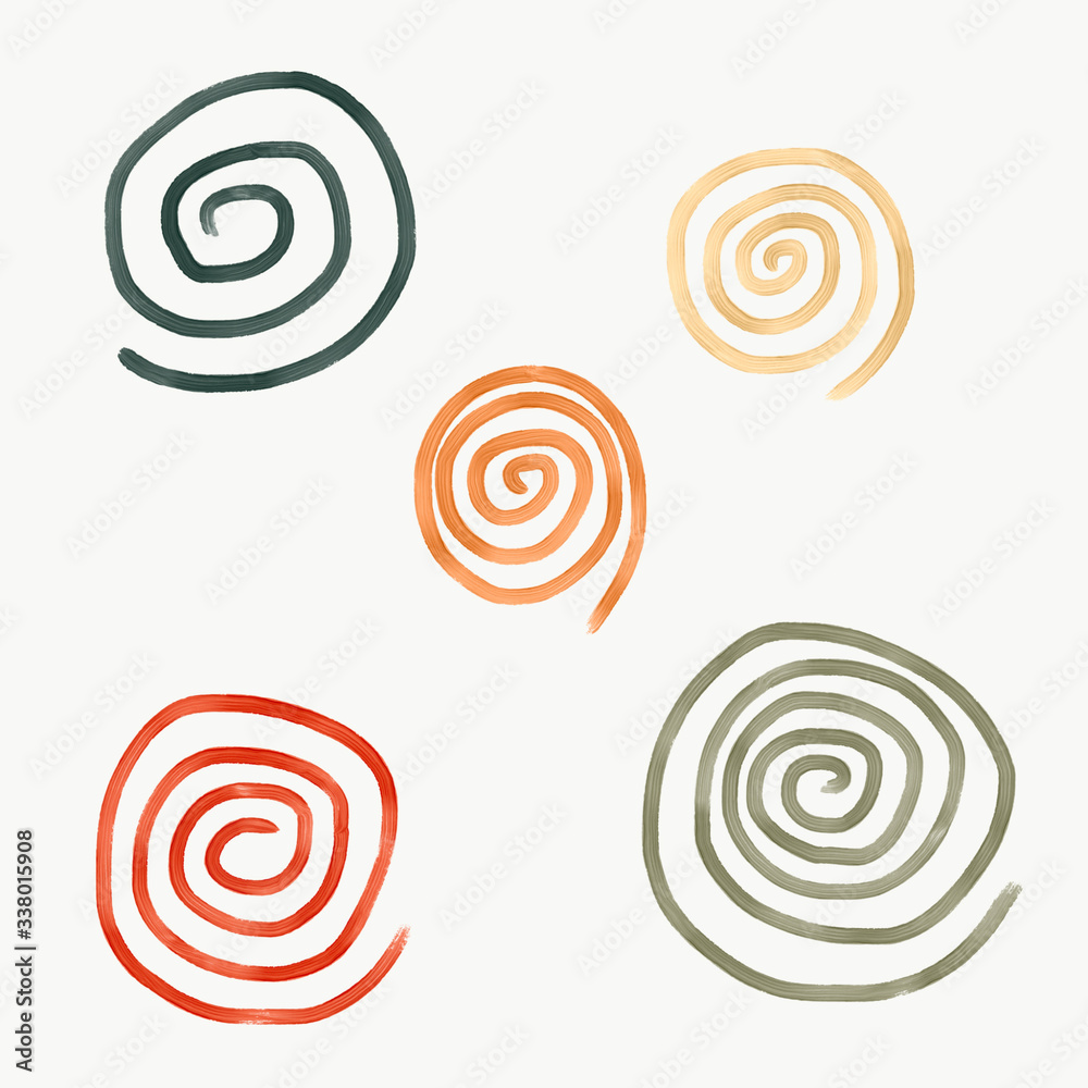 hand drawn spirals pattern on white background hand drawn spirals pattern on white background
