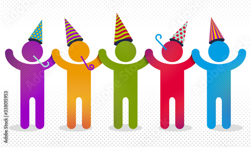 Celebrating people vector c...