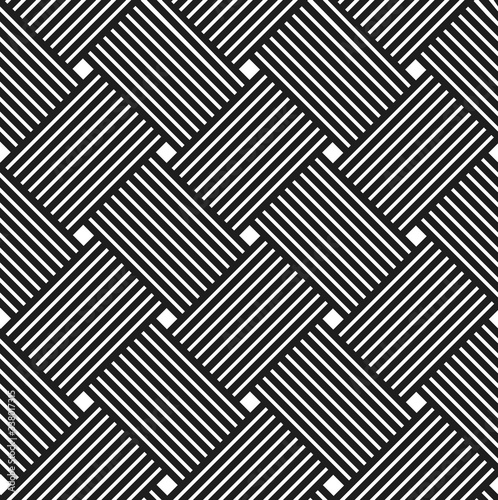 Seamless vector weaving pattern, linear background with crossed lines, textile knitted repeat tiling wallpaper, perfect simplistic minimal design.