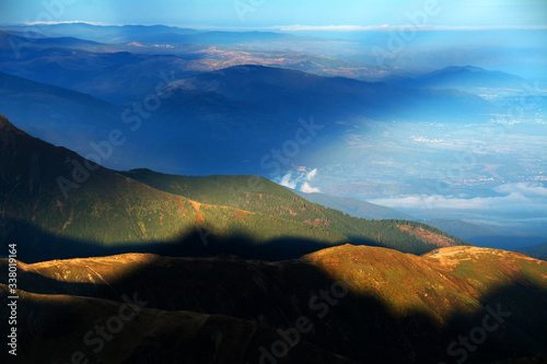 Sunrise over the Transylvanian Alps, Romania, Europe
