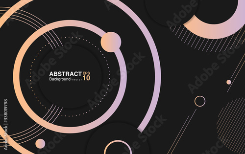 Gradient circle shapes on dark background. Futuristic background concept. Vector EPS 10