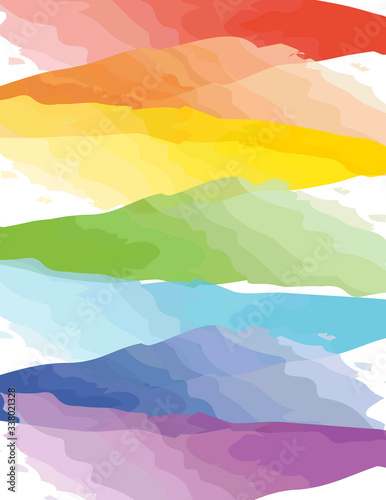 multi-colored stripes on a white background drawn by hand