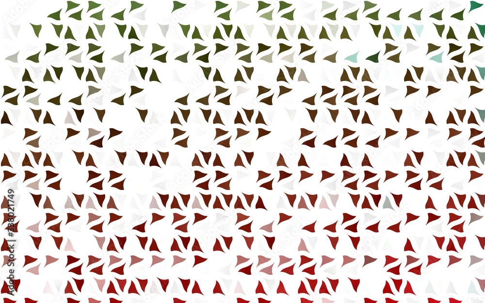 Light Green, Red vector backdrop with lines, triangles. Glitter abstract illustration with triangular shapes. Template for wallpapers.