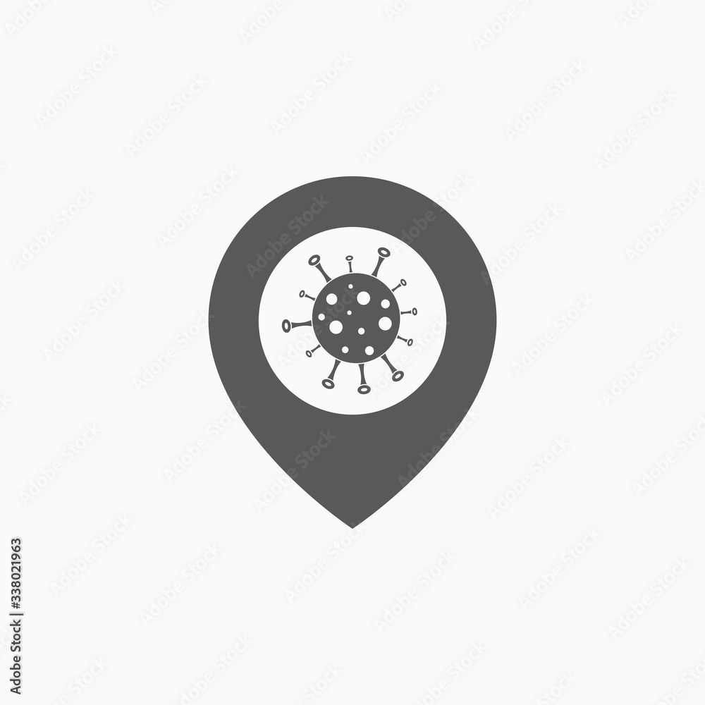 location icon, pin vector, pandemic locations coronavirus, outbreak covid-19, status of the pandemic virus location icon, pin vector, pandemic locations coronavirus, outbreak covid-19, status of the pandemic virus
