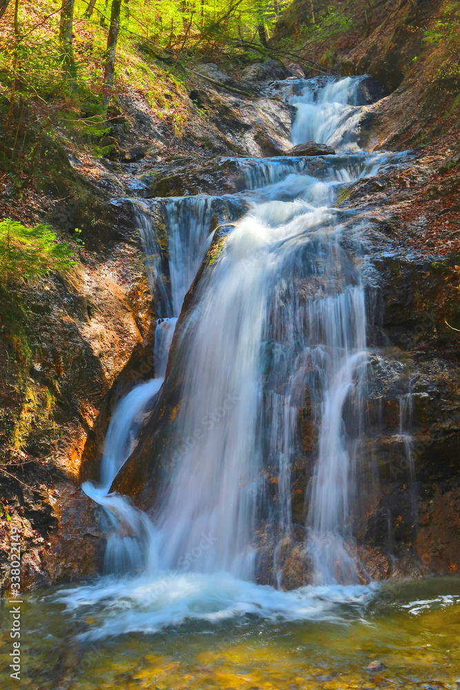 Fototapeta premium waterfall in autumn forest
