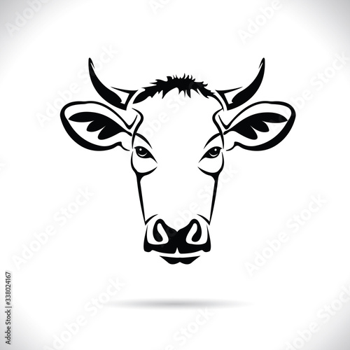 Vector of picture cow head design ,logo design,Farm Animals,Black and white picture,Line animal,on the white background.