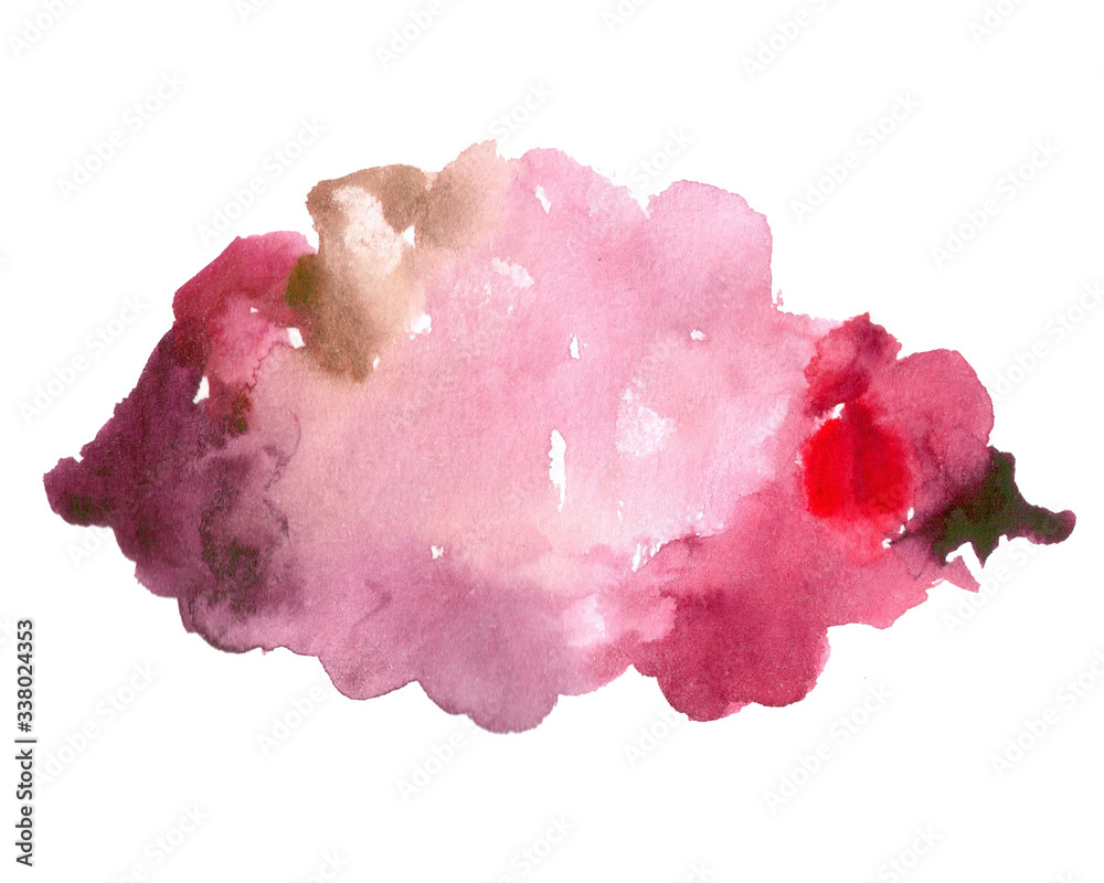 Watercolor rainy cloud. Watercolor illustration bubble, air, bright, shine, card, colorful, symbol, soft