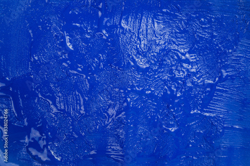 A beautiful Blue paint texture on wall, background - Image. Color paint strokes.