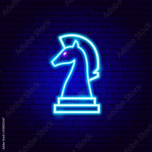 Chess Knight Neon Sign