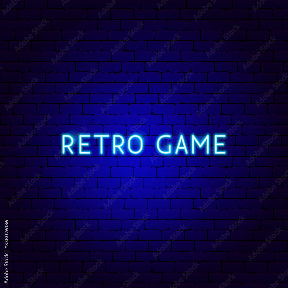 Retro Game Neon Text Retro Game Neon Text
