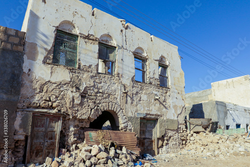 Berbera, Somaliland - November 10, 2019: Dilapidated Streets and Buildings during War in the Berbera City