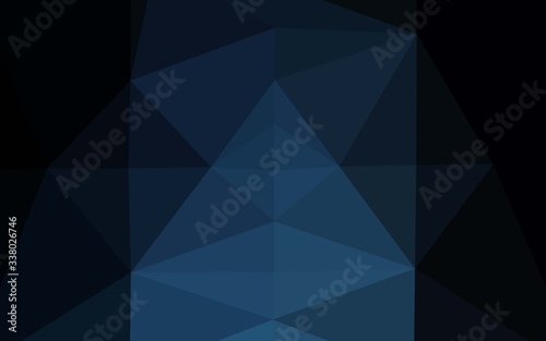 Dark BLUE vector low poly cover. Glitter abstract illustration with an elegant design. Completely new template for your business design.