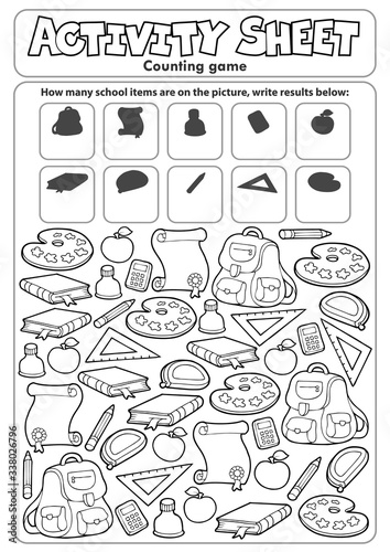 Activity sheet counting game topic 1
