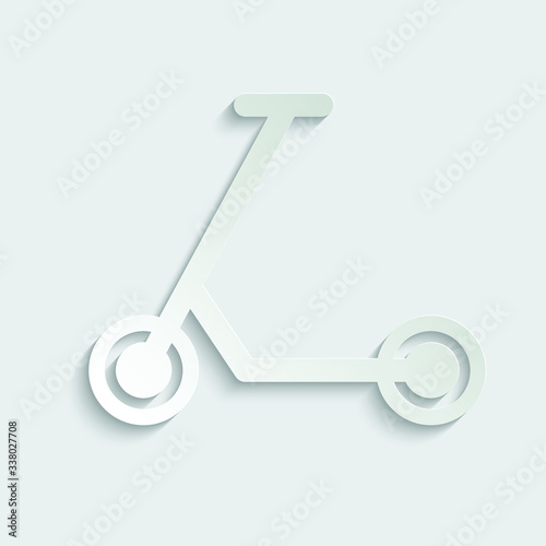 Paper Kick scooter icon - vector