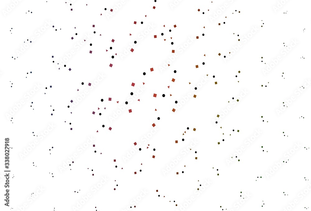 Obraz premium Light Green, Red vector cover in polygonal style with circles.