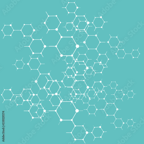 polygon meddical line on green background