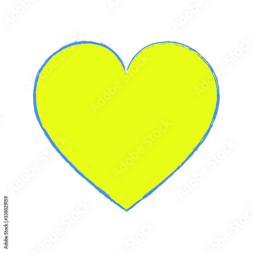 Corazón amarillo y azul