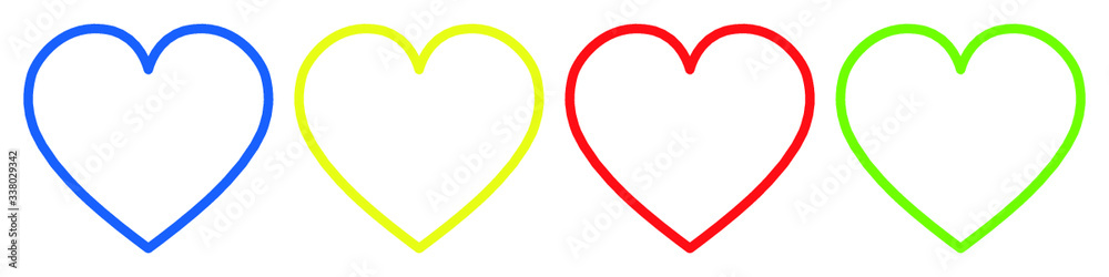 Panel de corazones de color