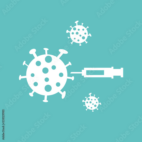 syringe injecting COVID-19 Virus Vaccine cure and treatment for coronavirus