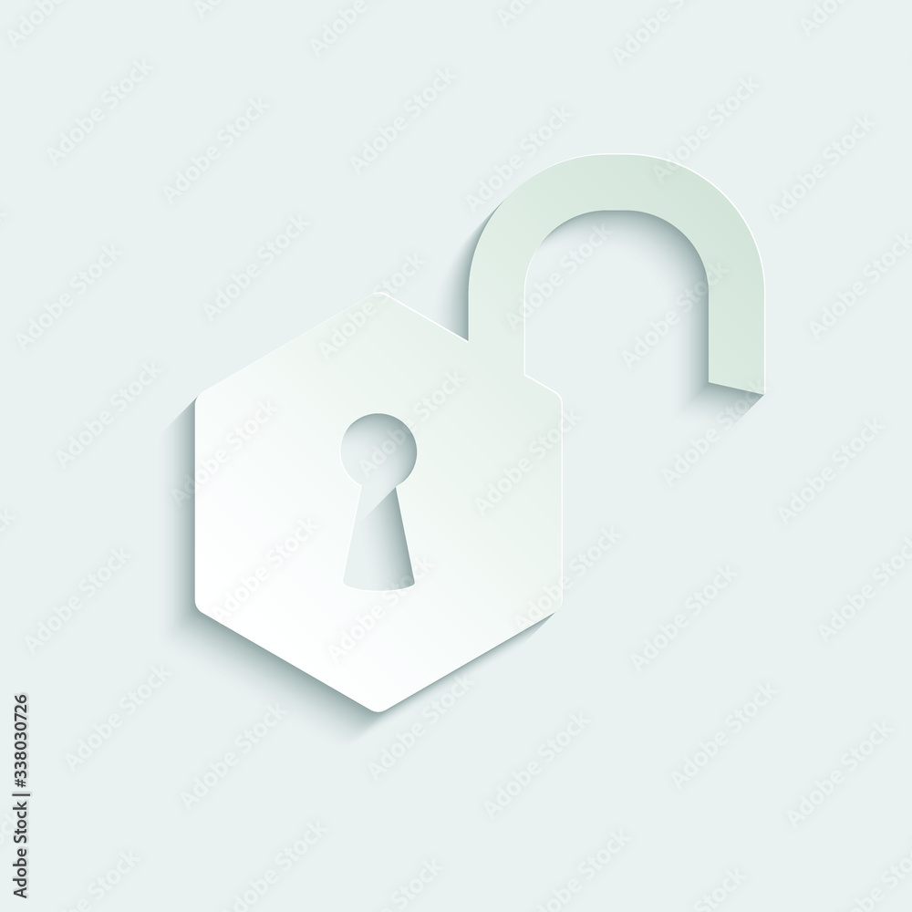 Paper lock icon. black vector symbol of lock. Paper lock icon. black vector symbol of lock.