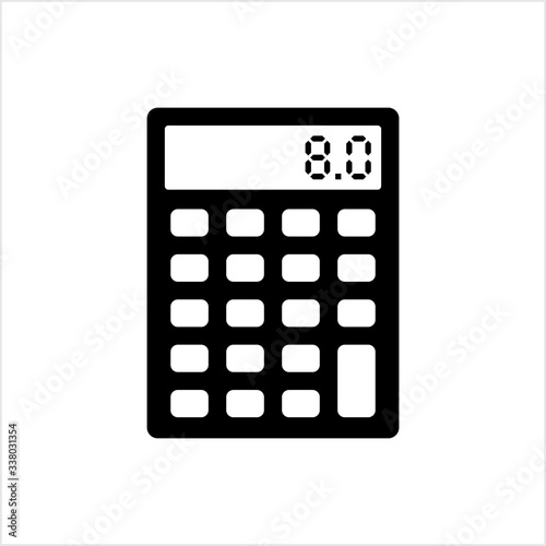 Calculator Icon, Portable Electronic Calculation Device With Mathematic Functions