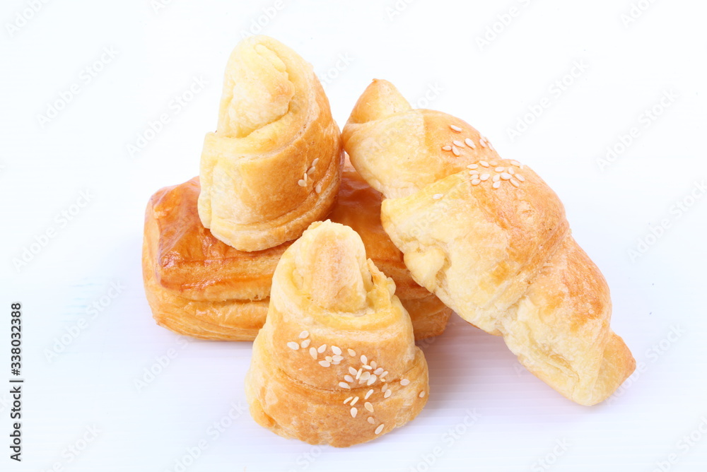 Fresh and tasty croissant on white background Fresh and tasty croissant on white background
