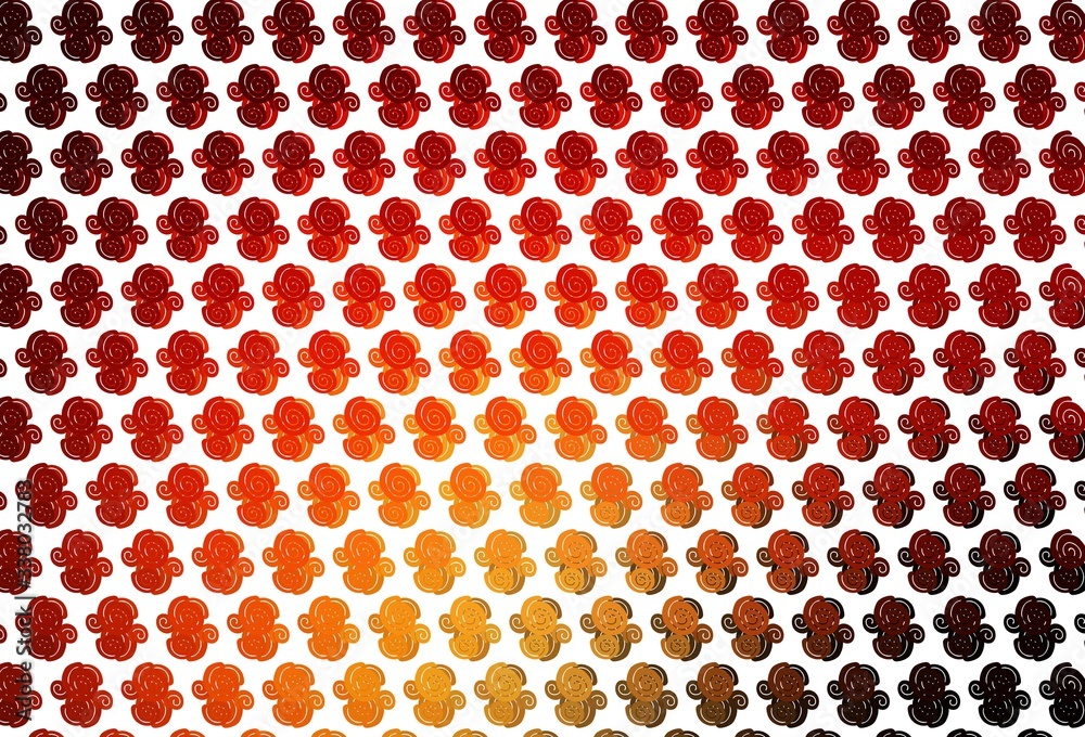 Light Red, Yellow vector template with lava shapes.