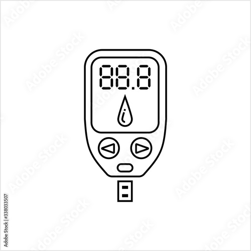 Glucose Meter Icon,Glucometer Icon, Medical Icon, Glucose Concentration In The Blood Measuring Device