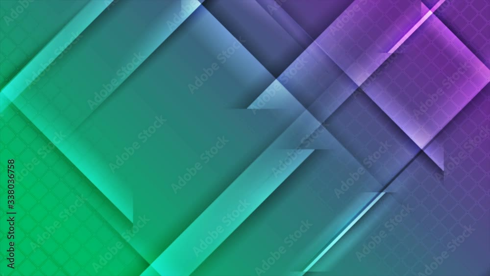 Green and violet tech geometric abstract minimal motion background. Seamless loop. Video animation Ultra HD 4K 3840x2160 Green and violet tech geometric abstract minimal motion background. Seamless loop. Video animation Ultra HD 4K 3840x2160