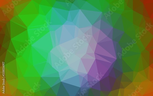 Light Multicolor, Rainbow vector abstract mosaic pattern. Geometric illustration in Origami style with gradient. Completely new template for your business design.