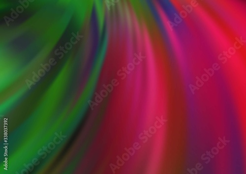 Light Green, Red vector template with abstract lines. A sample with blurred bubble shapes. A completely new marble design for your business.