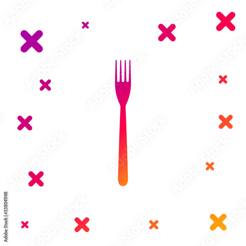 Color Fork icon isolated on white background. Gradient random dynamic shapes. Vector Illustration