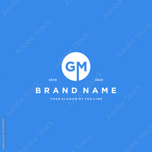 letter GM logo design vector