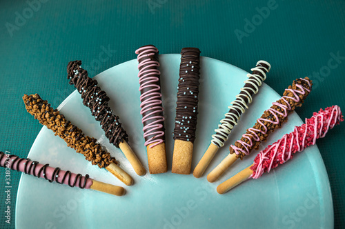 homemade stick chocolate for Valentine's Day.