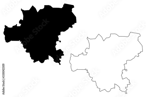 Makiivka City (Ukraine, Donetsk Oblast) map vector illustration, scribble sketch City of Dmytriivsk, Dmytriyevskyi, Makiyivka or Makeyevka map