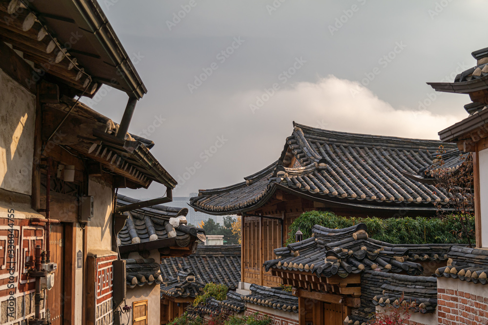 Part of Bukchon Hanok Village, an international tourist destination in Jongno-gu, Seoul, Korea