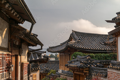 Part of Bukchon Hanok Village  an international tourist destination in Jongno-gu  Seoul  Korea