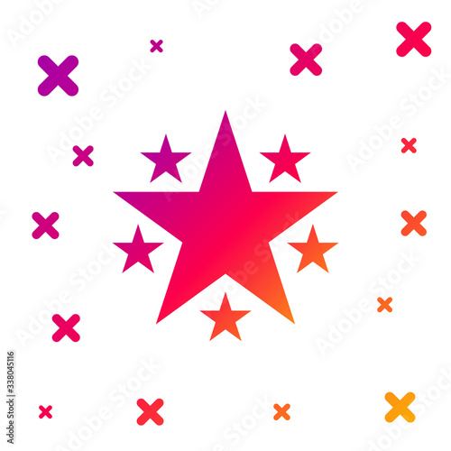 Color Star icon isolated on white background. Favorite, Best Rating, Award symbol. Gradient random dynamic shapes. Vector Illustration