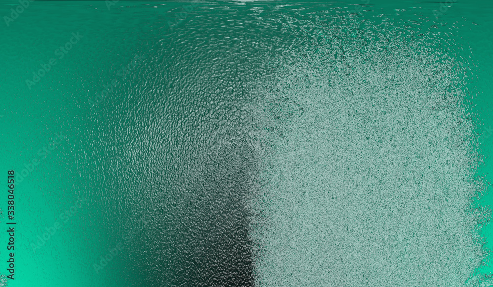 Abstract underwater design in shades of green, gray and white